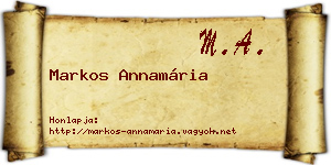 Markos Annamária névjegykártya
